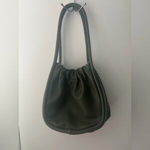 World Market Faux Leather Hobo Bag in Army Green